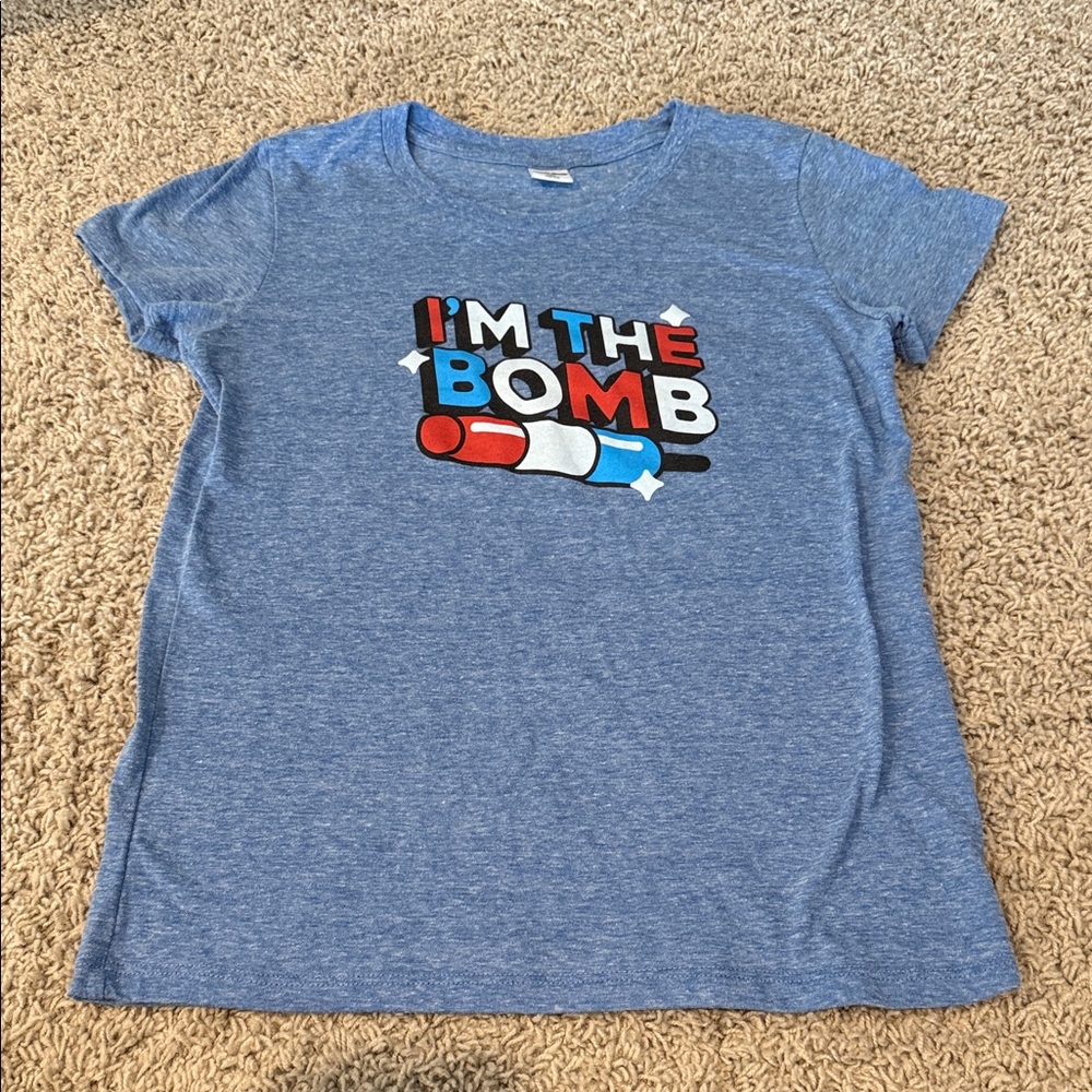 Charlie Hustle Kids Size 12 Blue Graphic T-Shirt - I'm The Bomb
